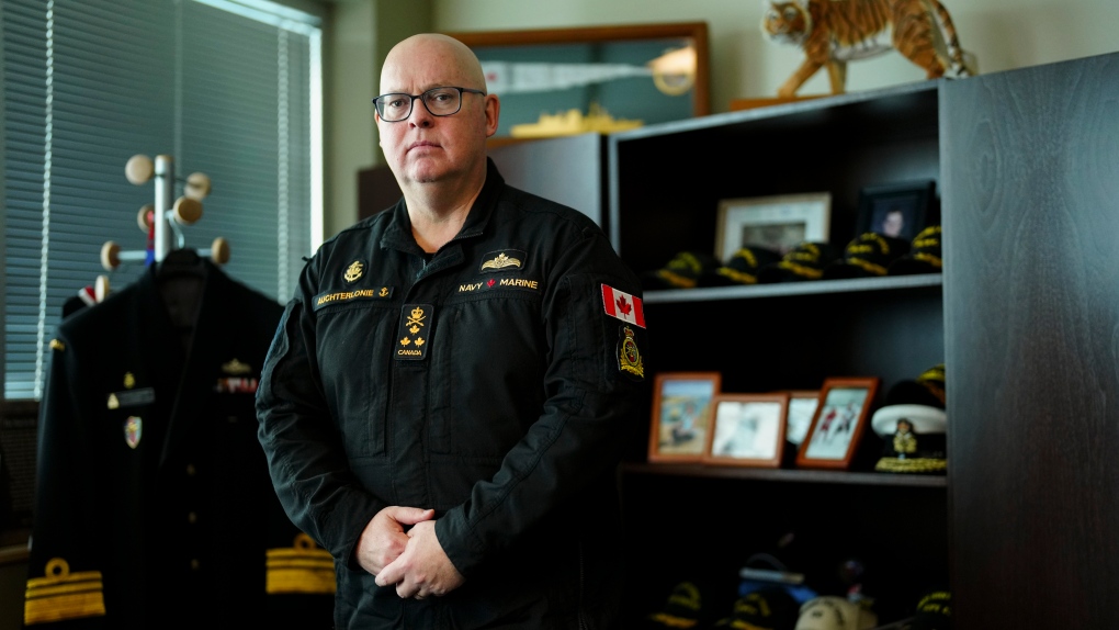 Vice-Admiral Bob Auchterlonie, commander of the Canadian Joint Operations Command, is pictured in his office in Ottawa on Thursday, Dec. 14, 2023. THE CANADIAN PRESS/Sean Kilpatrick