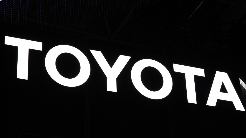 Logo of Toyota is seen at the Japan Mobility Show Thursday, Oct. 26, 2023, in Tokyo.(AP Photo/Eugene Hoshiko)